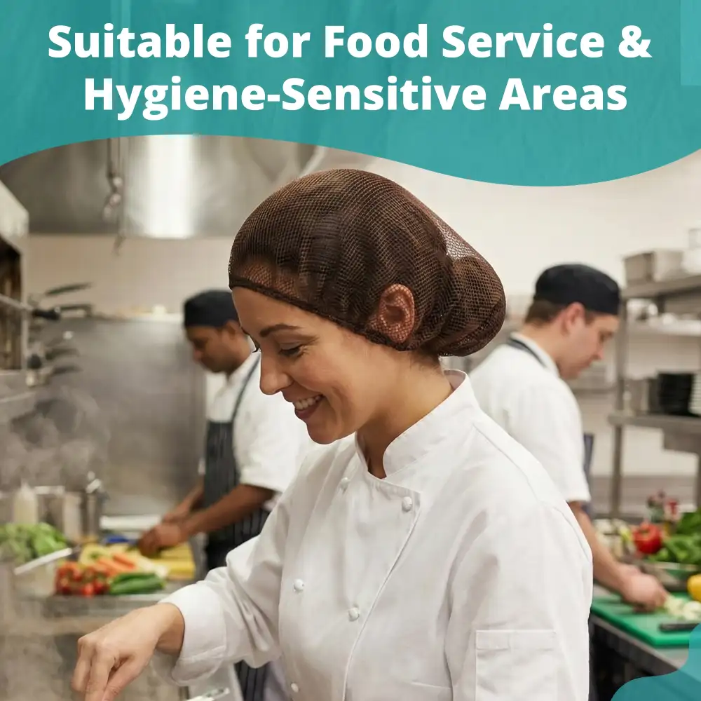 SoftTouch Series 21" Nylon Hairnet Cap, Brown, 1000/Case