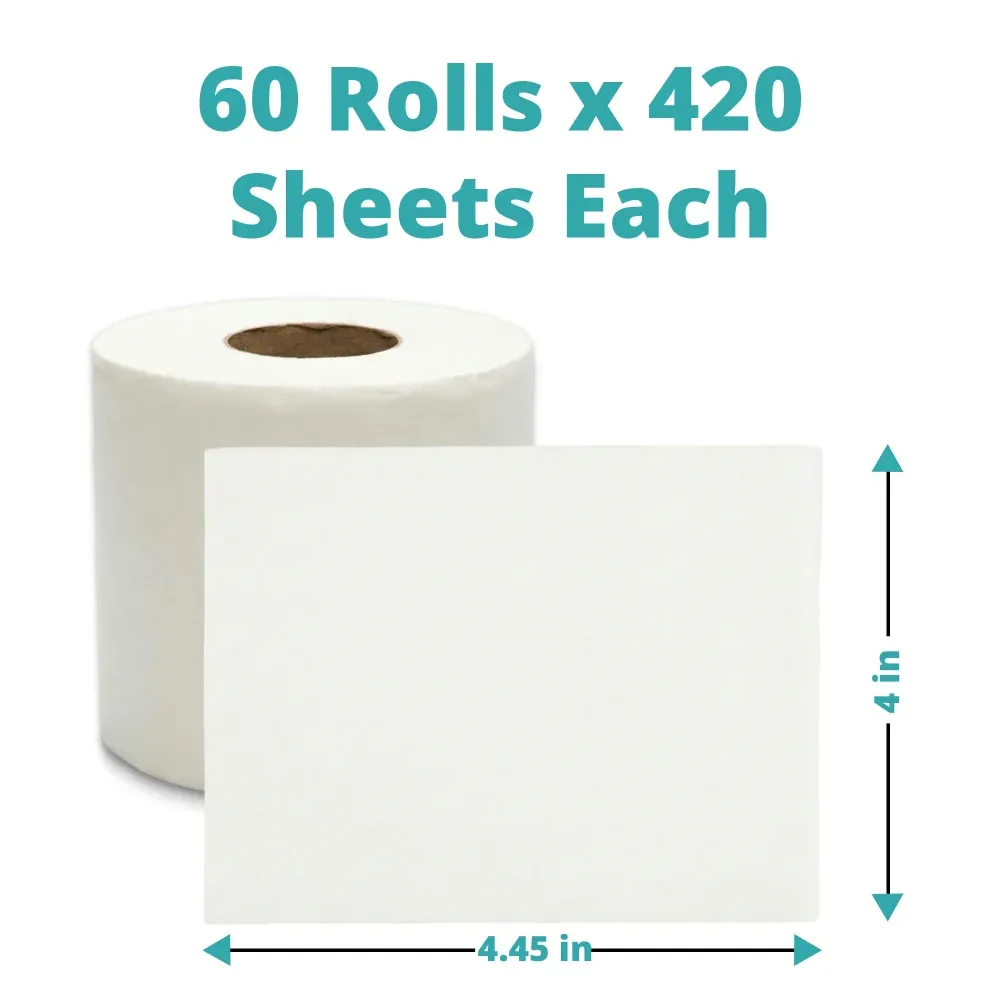 SoftTouch Series Bath Tissue Roll, 4.45 x 4 in, 2-Ply, 60 Rolls/Case