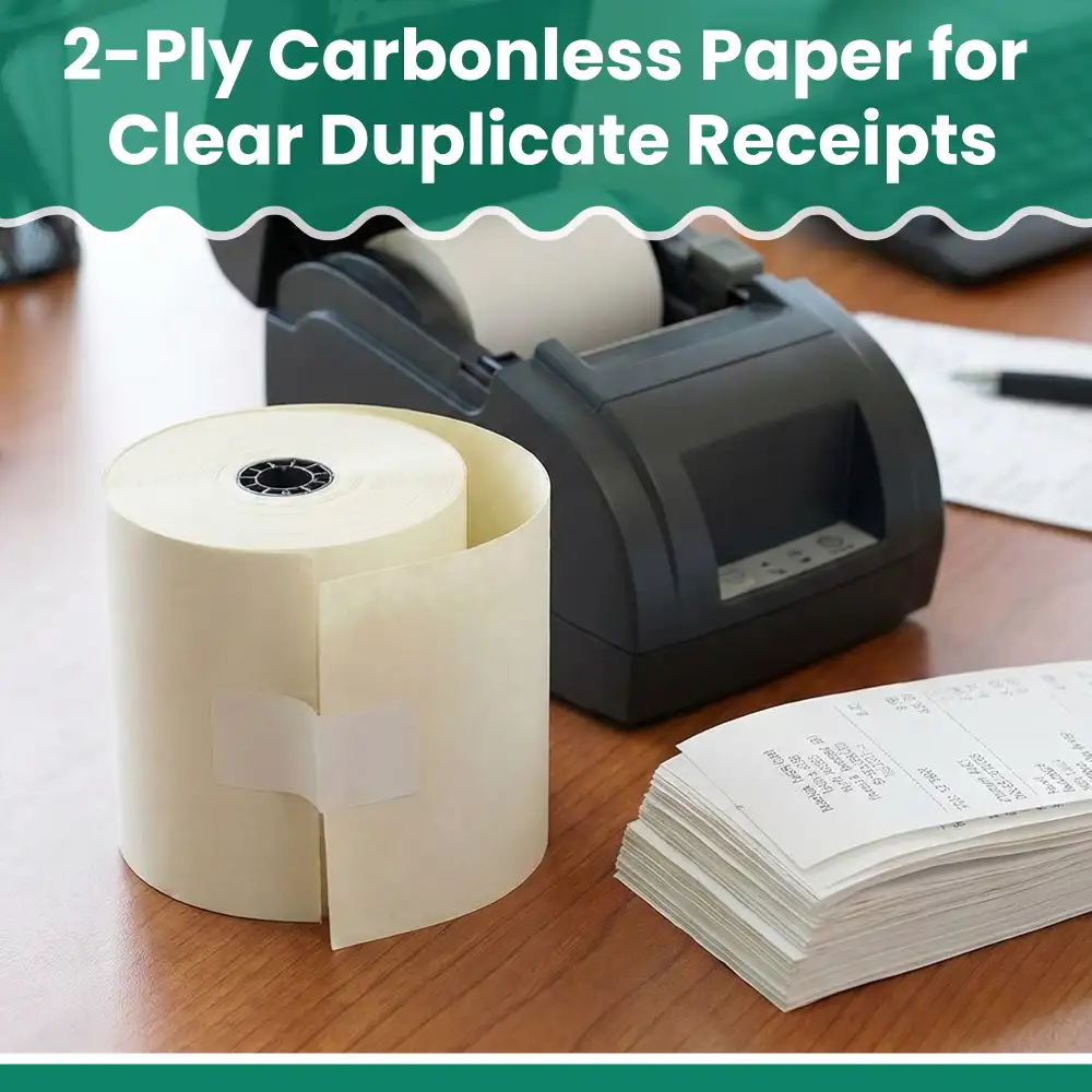 Dinelux Series Carbonless Register Rolls 3" x 100', 2-Ply, 30 Rolls/Case