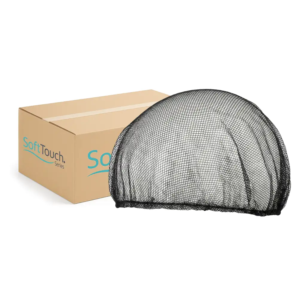 SoftTouch Series 24" Nylon Hairnet Cap, Black, 1000/Case