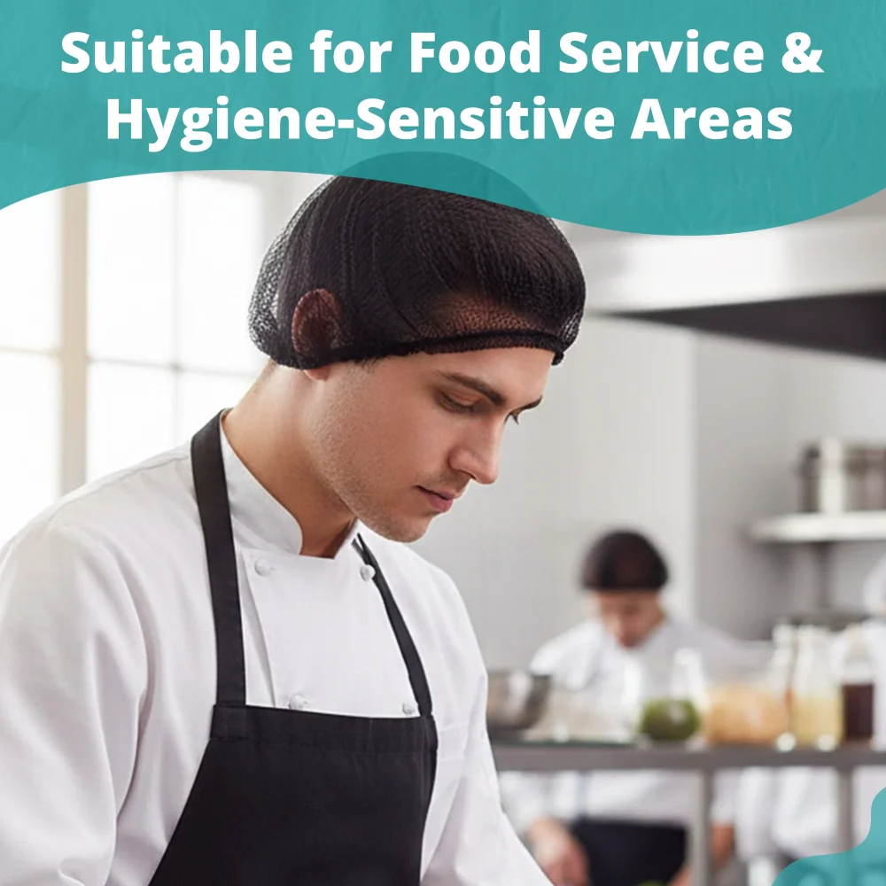 SoftTouch Series 24" Nylon Hairnet Cap, Black, 1000/Case