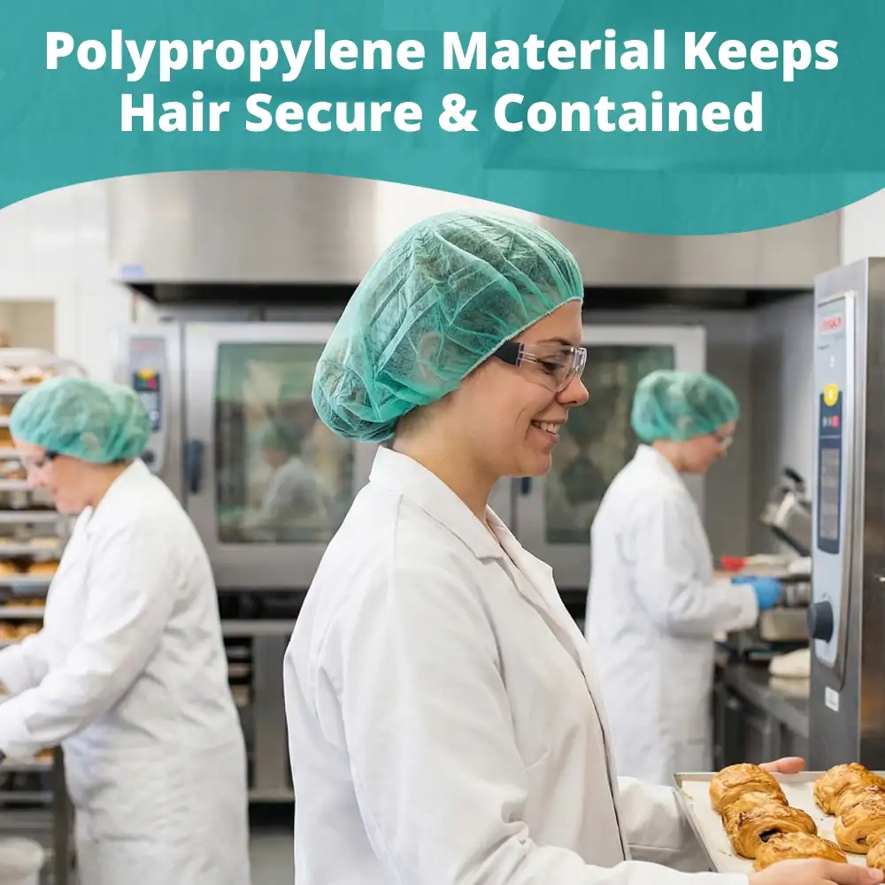 SoftTouch Series 24" Pleated Bouffant Caps, Green, 1000/Case