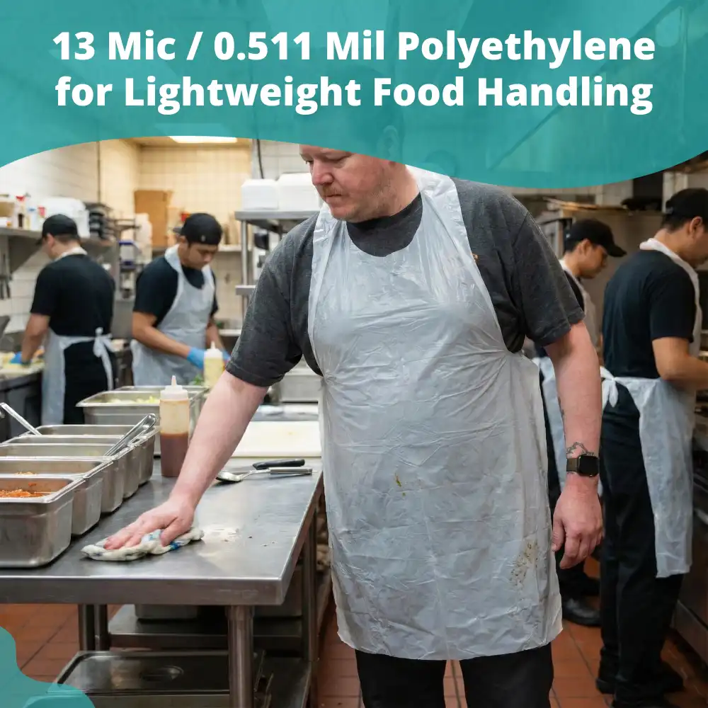 SoftTouch Series 24" x 42" Polyethylene Apron, 13 Microns, 0.511 MIL, 1000/Case