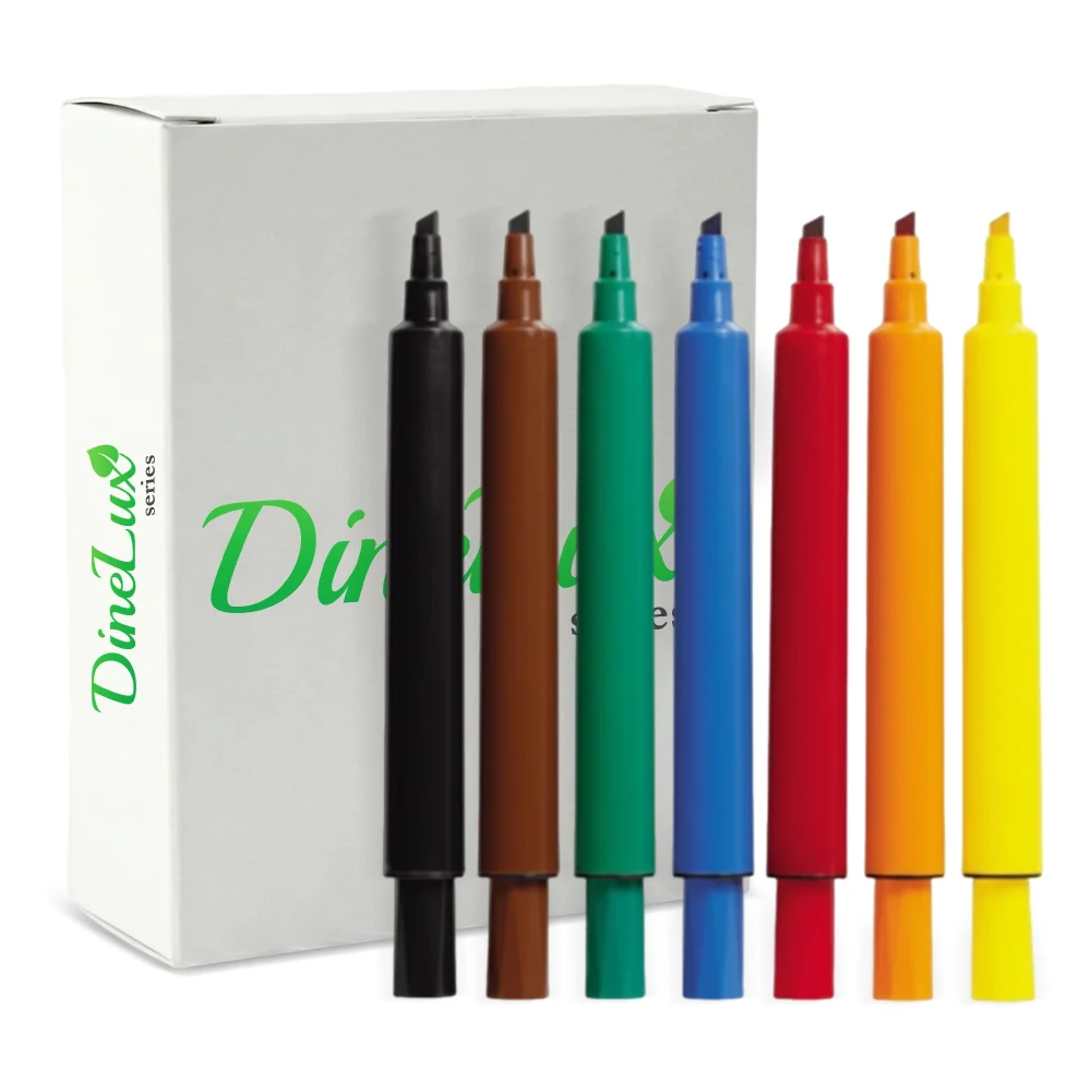 Dinelux Series Fine Point Permanent Marker, Color Assortment, 12/Case