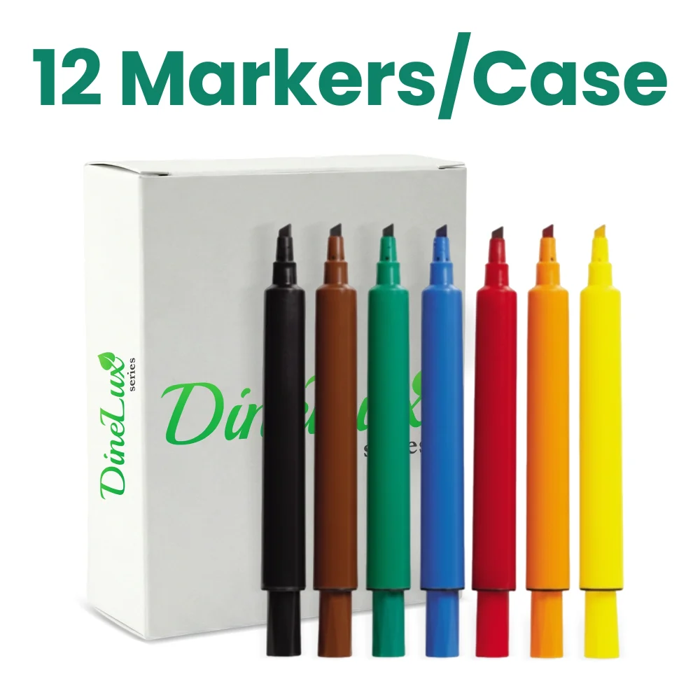 Dinelux Series Fine Point Permanent Marker, Color Assortment, 12/Case