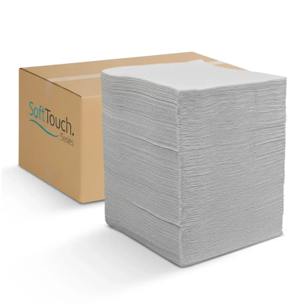 SoftTouch Series White Dinner Napkin, 14.2 x 16.5 in, 2-Ply, 1/8 Fold, 3000 Sheets/Case