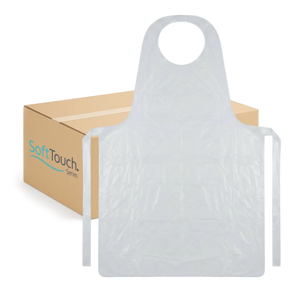 SoftTouch Series 28" x 46" Polyethylene Apron, 13 Microns, 0.511 MIL, 1000/Case
