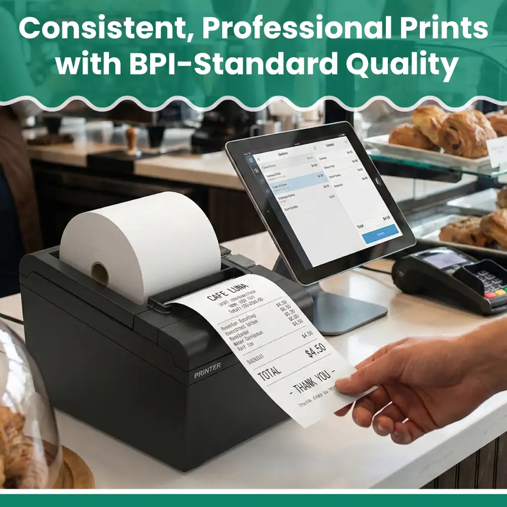 Dinelux Series Thermal POS Paper Roll, 3.13" x 230', 50 Rolls/Case