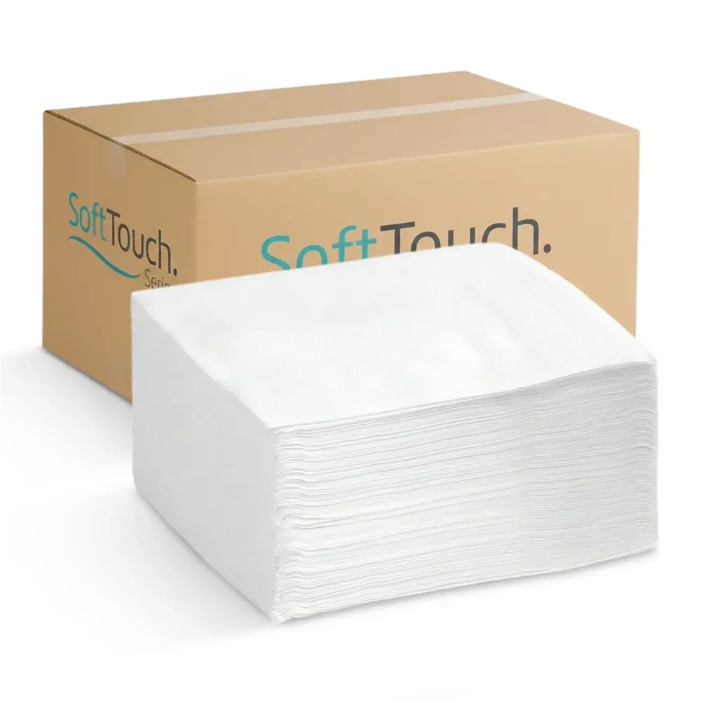 SoftTouch Series White Dinner Napkin, 15 x 17 in, 1-Ply, 4992 Sheets/Case