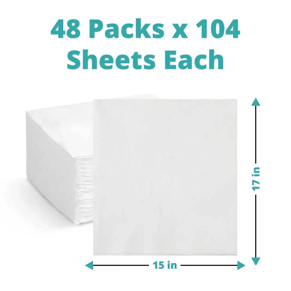 SoftTouch Series White Dinner Napkin, 15 x 17 in, 1-Ply, 4992 Sheets/Case