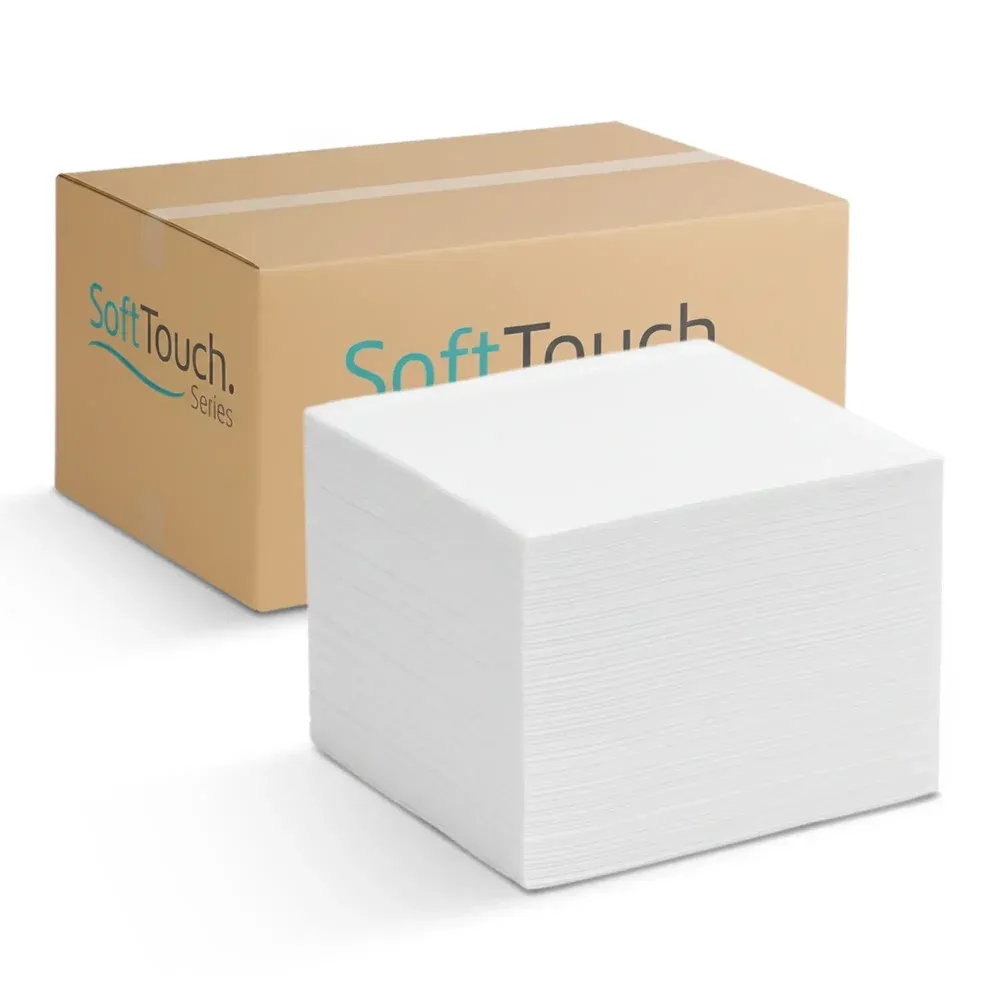 SoftTouch Series White Dinner Napkin, 17 x 17 in, 1-Ply, 1/4 Fold, 4000 Sheets/Case