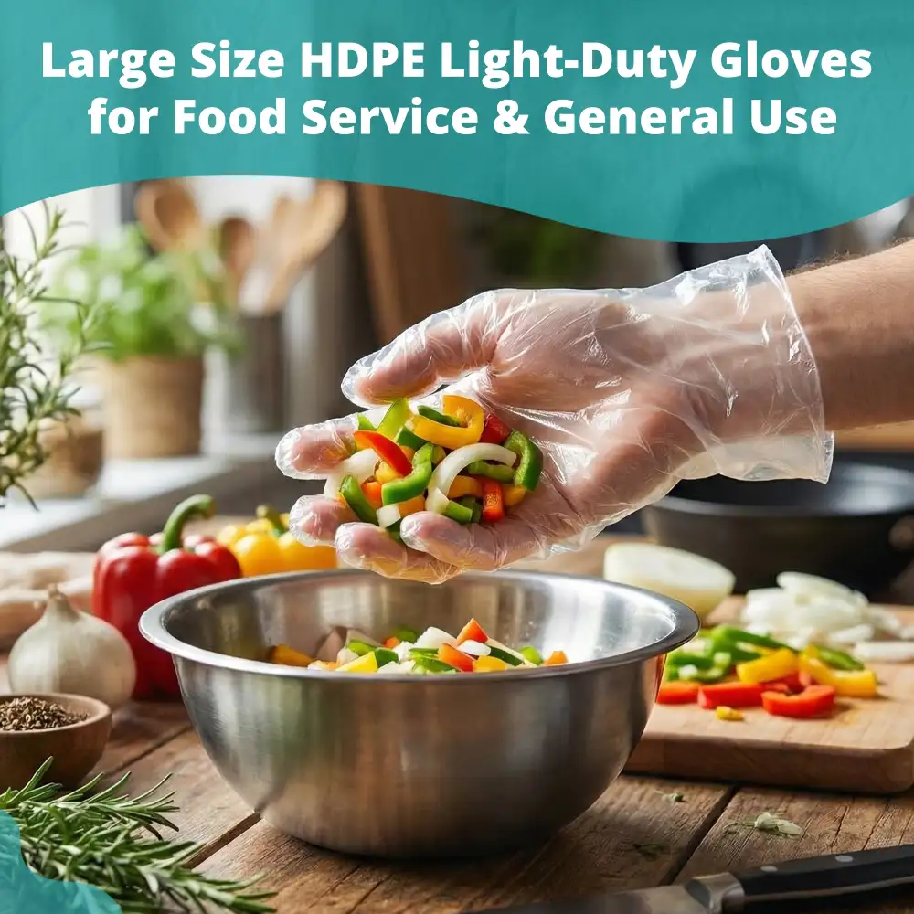 SoftTouch Series Powder-Free Disposable Polyethylene Gloves for Foodservice, Large, 10,000/Case