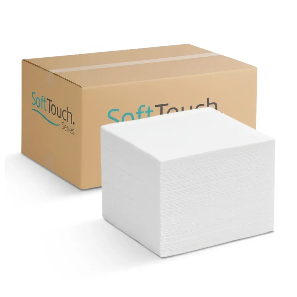SoftTouch Series White Dinner Napkin, 15.75 x 15.75 in, 1-Ply, Flat, 1000 Sheets/Case