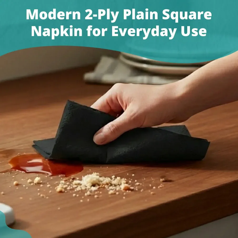 SoftTouch Series Black Beverage Napkin, 9 x 9 in, 2-Ply, 1000 Sheets/Case