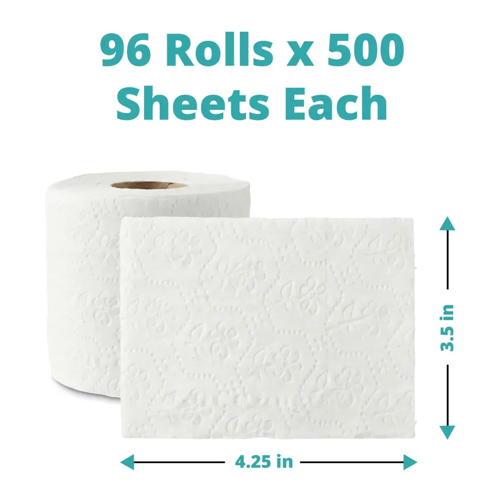 SoftTouch Series Premium Bath Tissue Roll, 4.25 x 3.5 in, 2-Ply, 96 Rolls/Case