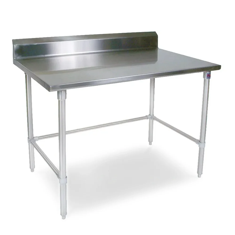 John Boos ST4R5-30120SBK 120" 14 Gauge Work Table with 300 Series Stainless Top & 5" Backsplash