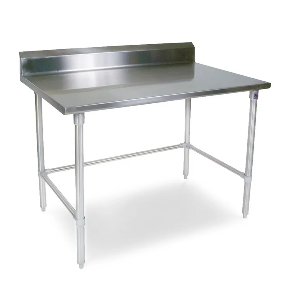 John Boos ST4R5-3084SBK 84" 14 Gauge Work Table with 300 Series Stainless Top, 5" Backsplash