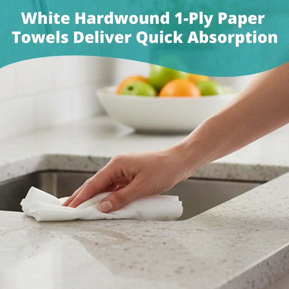 SoftTouch Series Premium Hardwound Paper Towel, 8 in x 800 ft, White, 1-Ply, 6 Rolls/Case