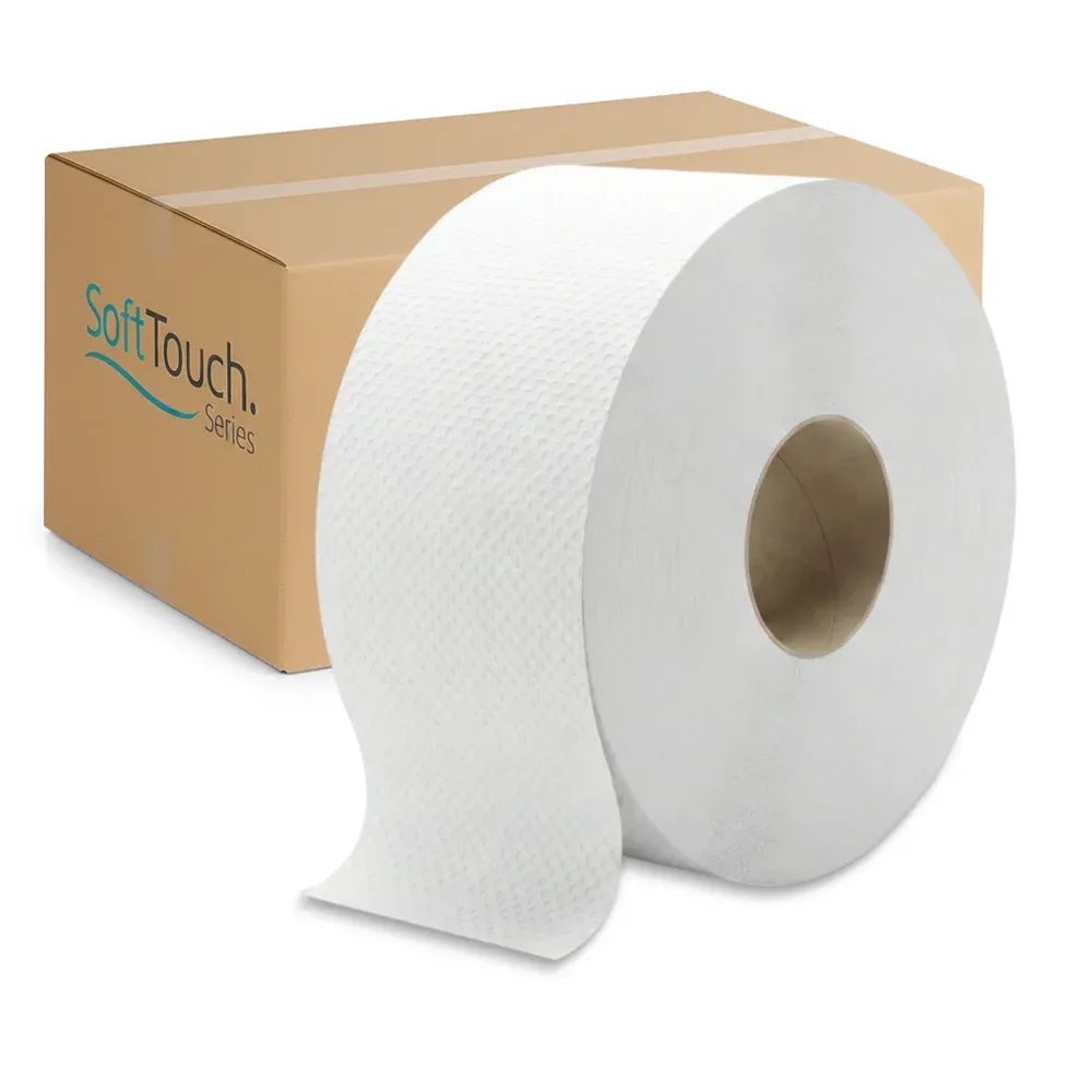 SoftTouch Series Jumbo Bath Tissue Roll, 3.3" x 500 ft, 2-Ply, 12 Rolls/Case