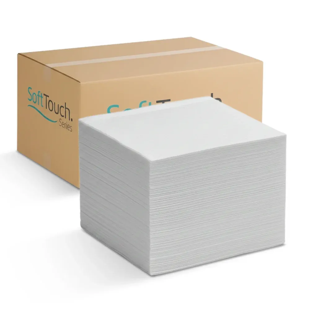 SoftTouch Series White Beverage Napkin, 9 x 9 in, 1-Ply, 4000 Sheets/Case