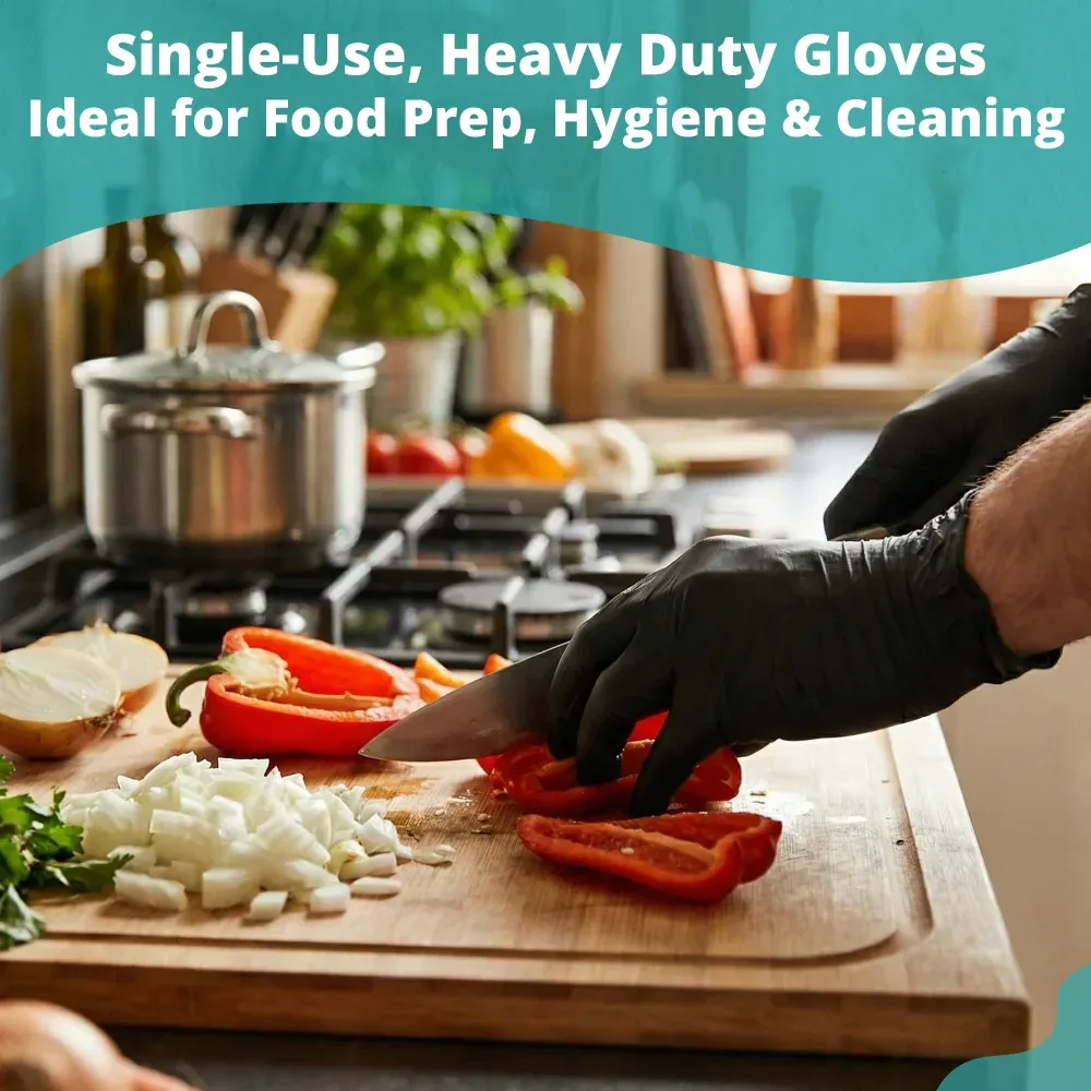 SoftTouch Series Powder-Free Disposable Nitrile Gloves for Foodservice, Black, 5 MIL, Medium, 1000/Case