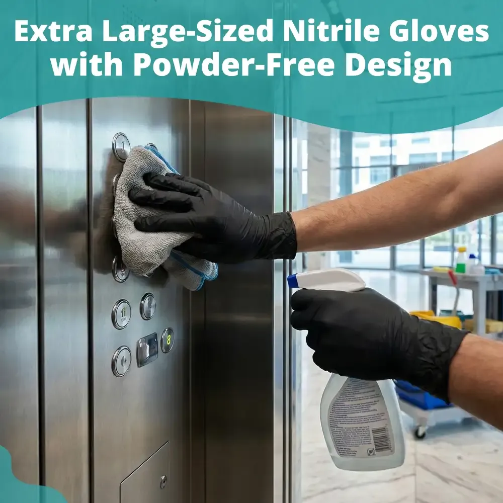 SoftTouch Series Powder-Free Disposable Nitrile Gloves for Foodservice, Black, 5 MIL, Extra Large, 1000/Case