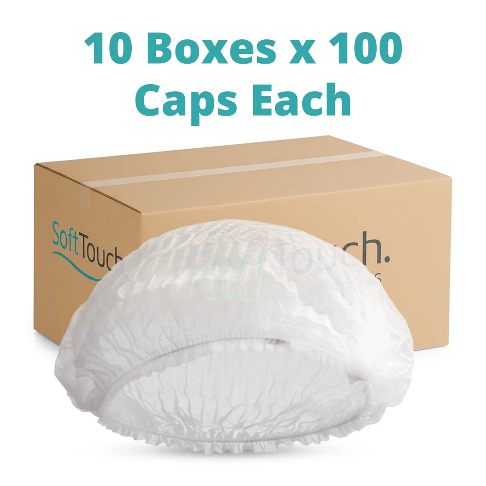 SoftTouch Series 21" Pleated Bouffant Caps, 1000/Case