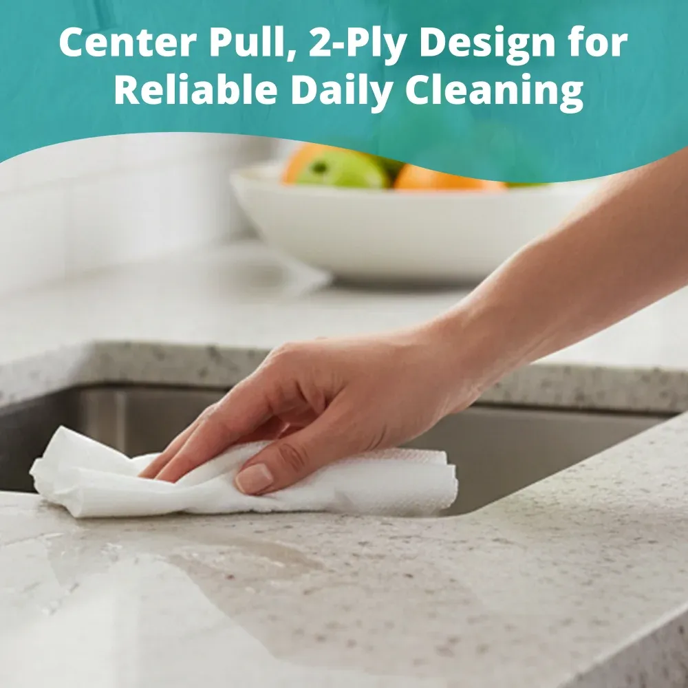 SoftTouch Series Center Pull Paper Towel, 7.6 x 9 in, White, 2-Ply, 6 Rolls/Case