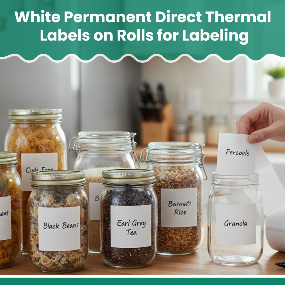 Dinelux Series Square Food Storage Labels, 2" x 2", Date Code Genie, 4 Rolls/Case