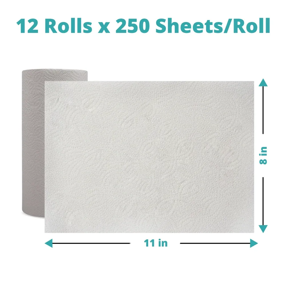 SoftTouch Series Kitchen Paper Towel, 8 x 11 in, White, 2-Ply, 3000 Sheets/Case