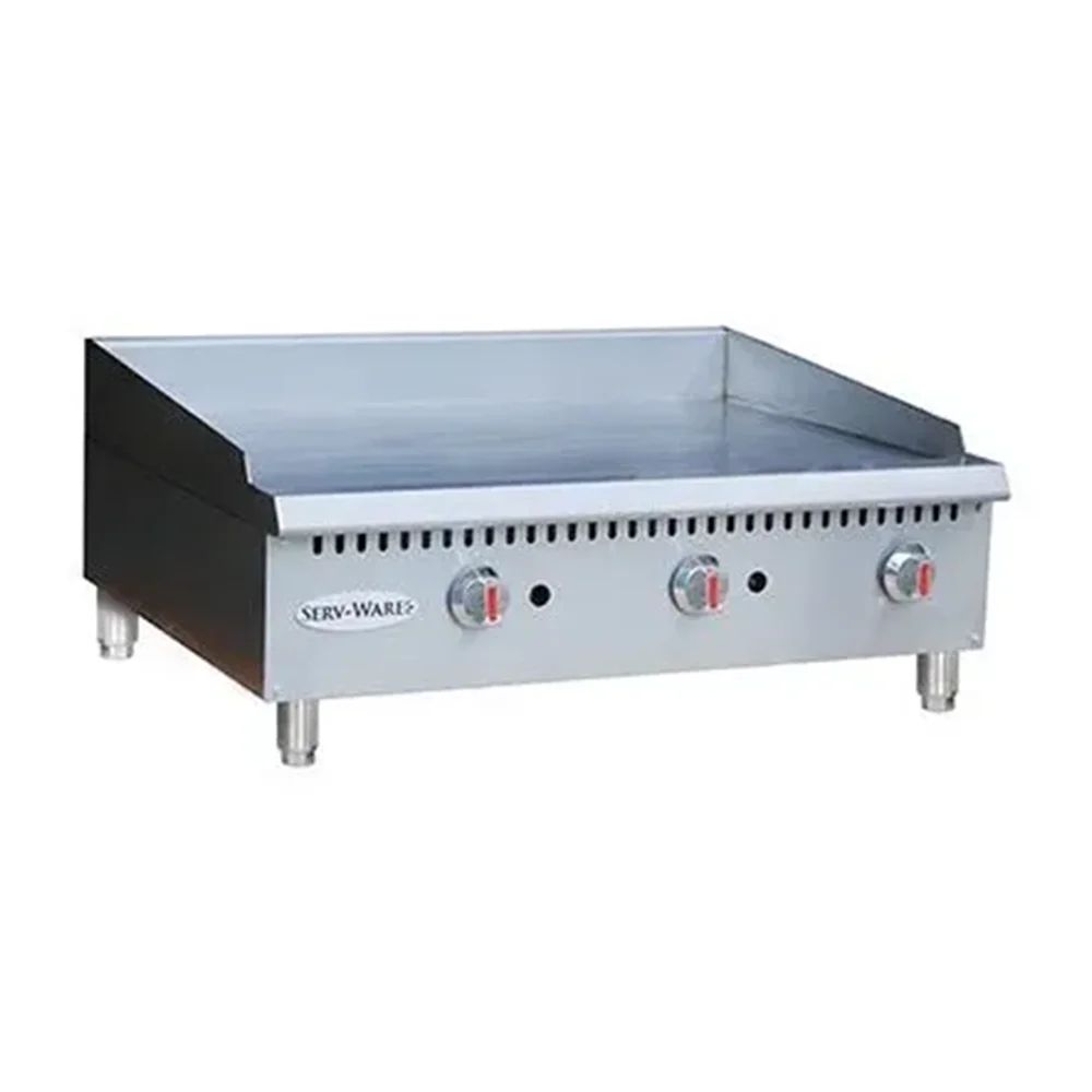 Serv-ware STGS-48 48" Countertop Gas Griddle, Thermostatic, 3/4" Steel Plate, 120,000 BTU
