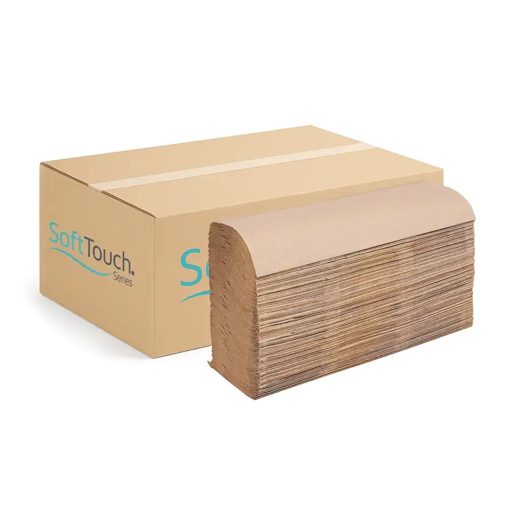 SoftTouch Series Multifold Paper Towel, 9 x 9.45 in, Natural, 1-Ply, 4000 Sheets/Case
