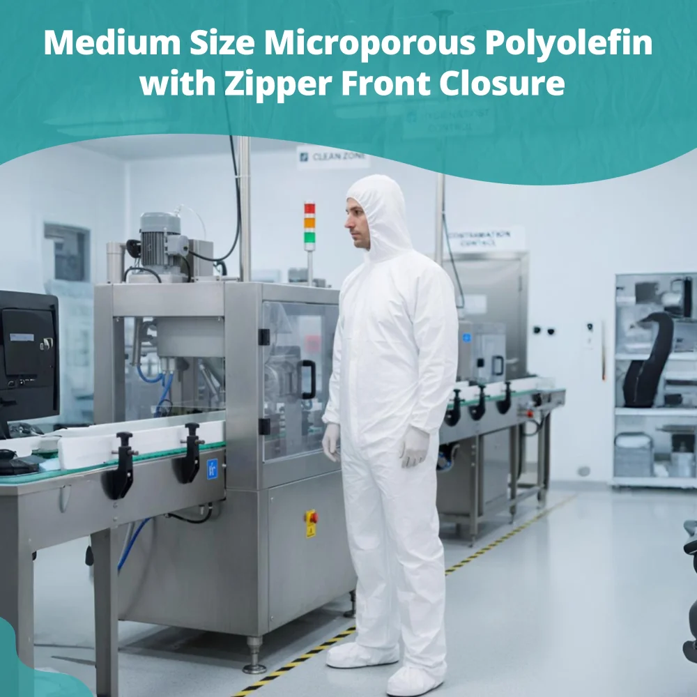 SoftTouch Series Safety Zone Coverall Front Zipper with Elastic Wrists, Medium, White, 25/Case