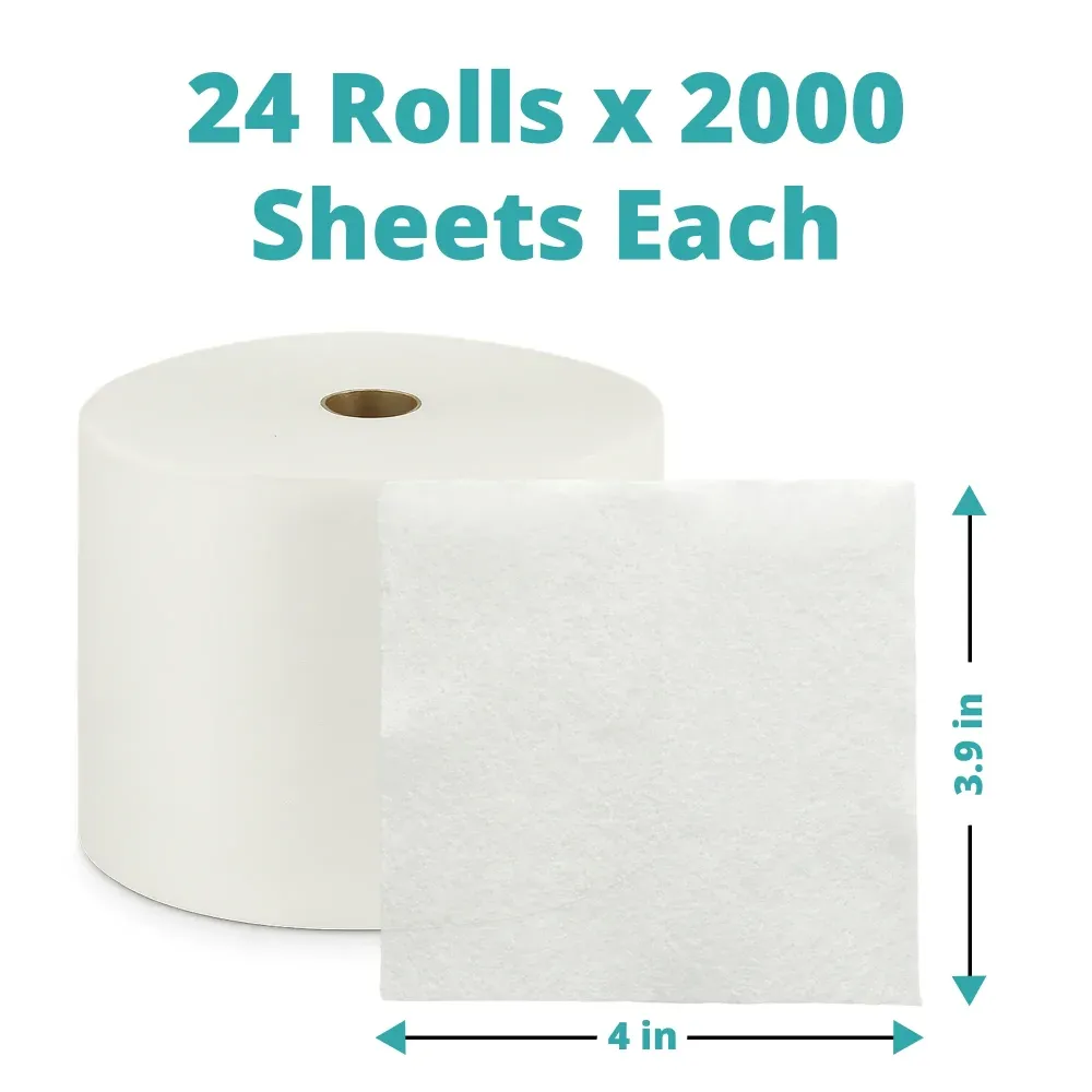 SoftTouch Series Bath Tissue Roll, 3.9 x 4 in, 1-Ply, 24 Rolls/Case