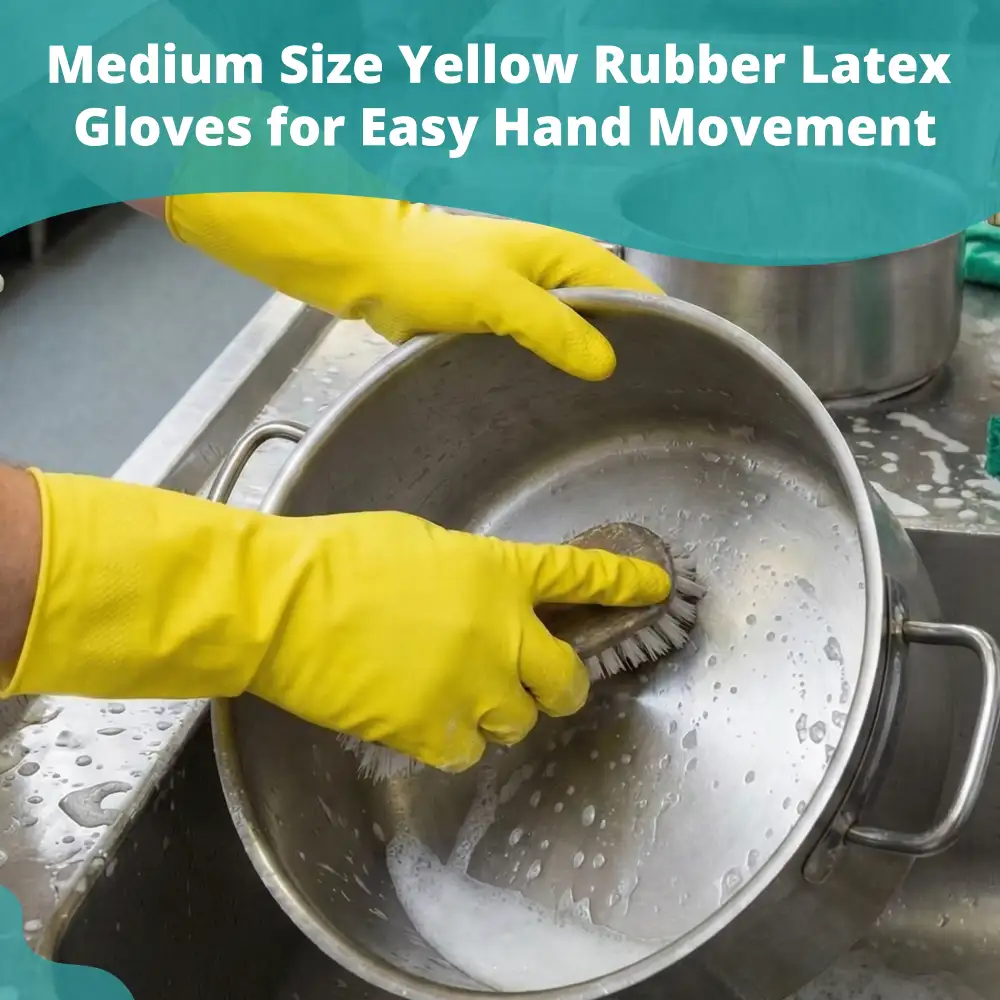 SoftTouch Yellow 16 Mil Latex Rubber Gloves with Flock Lining, Medium, 12/Case