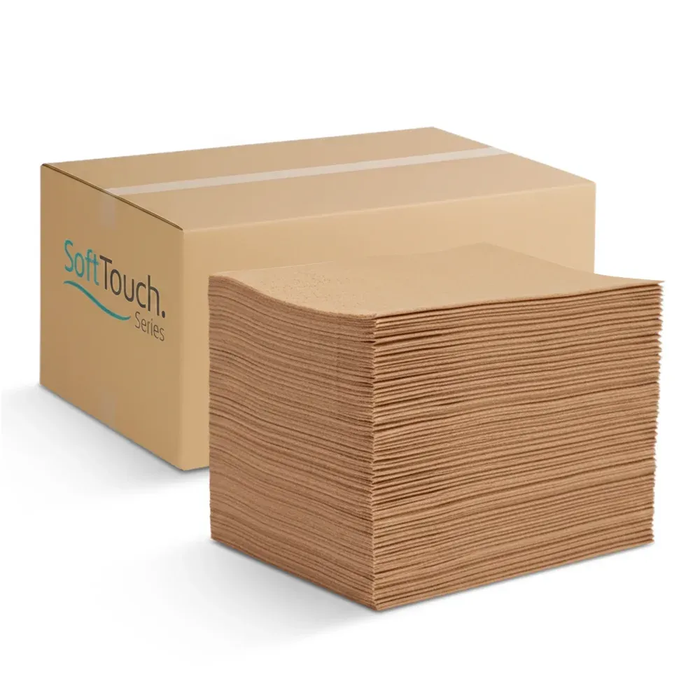 SoftTouch Series 2 Fold Dispenser Napkin, 12 x 8.5 in, 1-Ply, Natural, 9600 Sheets/Case