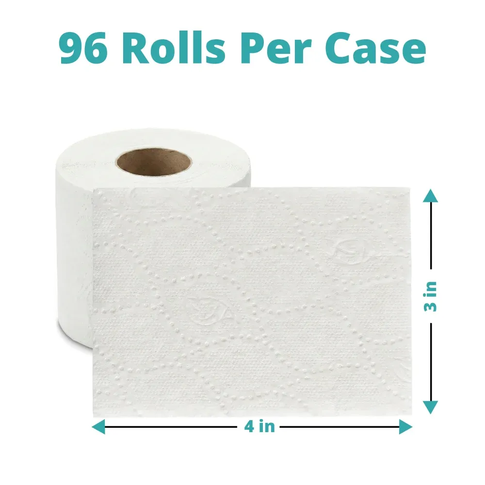 SoftTouch Series Bath Tissue Roll, 4 x 3 in, 2-Ply, 96 Rolls/Case