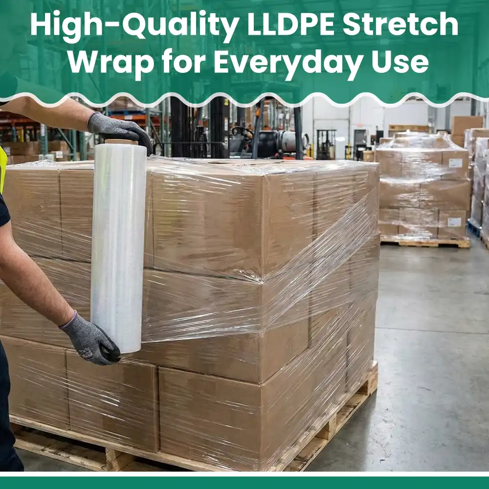 Dinelux Series Pallet Wrap / Stretch Film, 18" x 1000', 80 Gauge, Clear, 4/Case