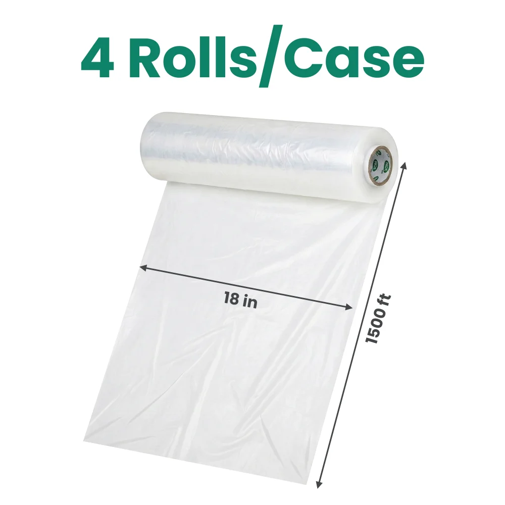 Dinelux Series Pallet Wrap / Stretch Film, 18" x 1500', 80 Gauge, Clear, 4/Case