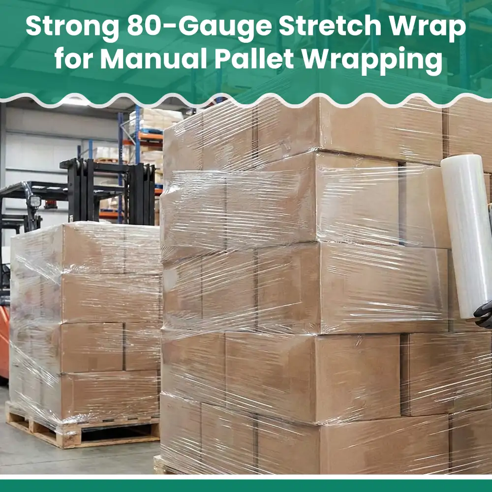 Dinelux Series Pallet Wrap / Stretch Film, 18" x 1500', 80 Gauge, Clear, 4/Case