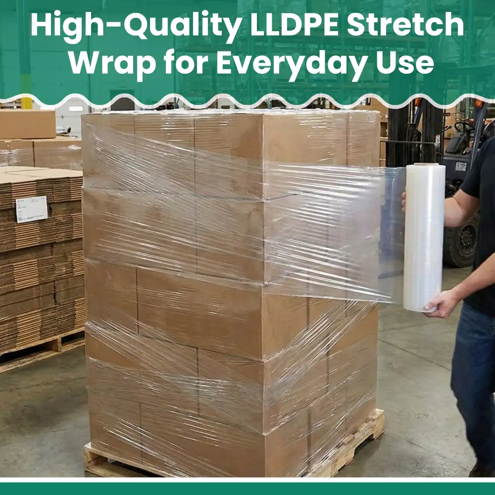 Dinelux Series Pallet Wrap / Stretch Film, 18" x 1500', 80 Gauge, Clear, 4/Case