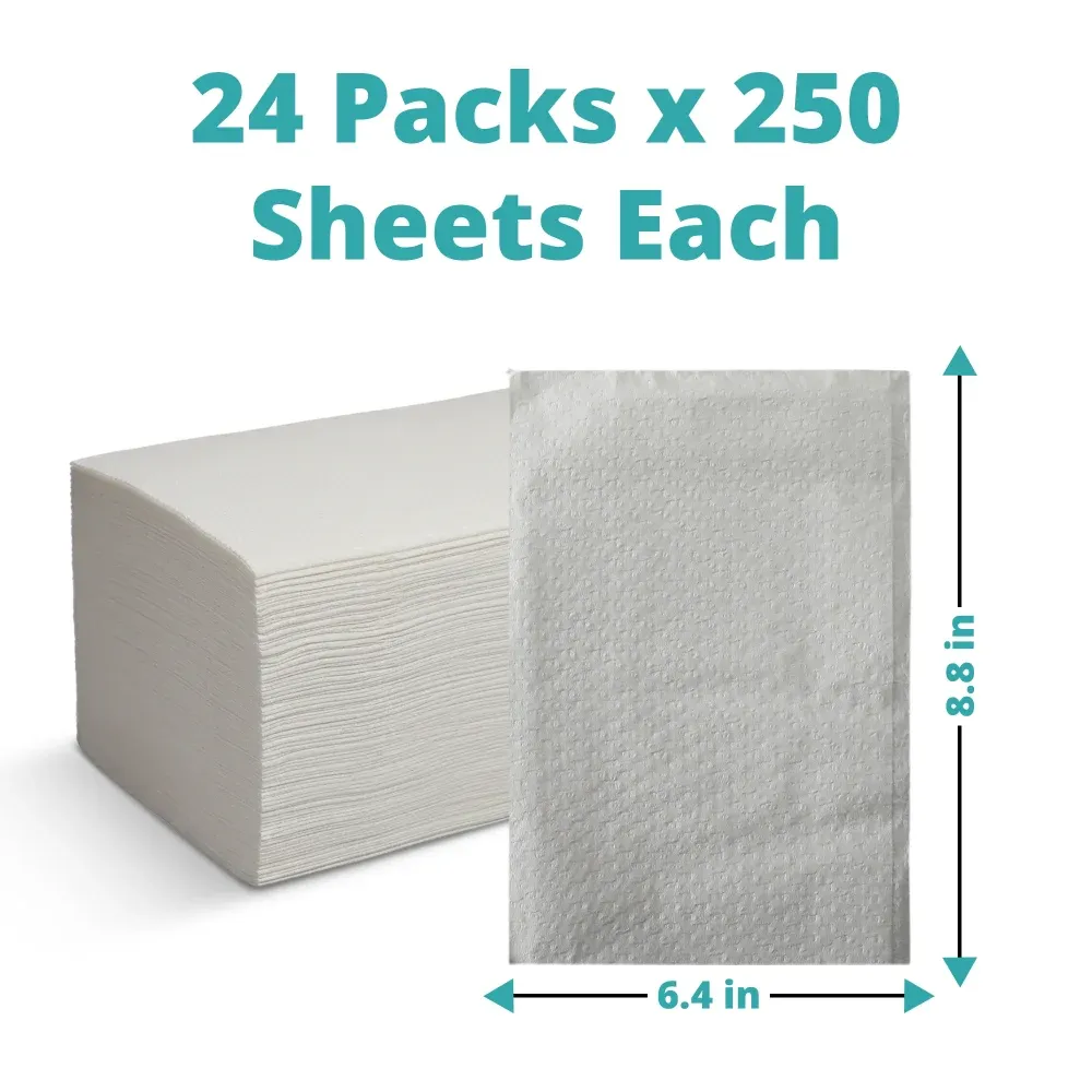 SoftTouch Series Interfolded Dispenser Napkin, 6.4 x 8.8 in, 2-Ply, 1/2 Fold, White, 6000 Sheets/Case