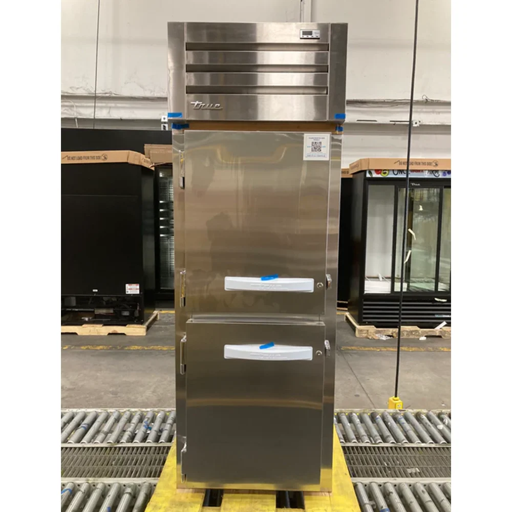 Used True 27" Pass-Thru Refrigerator, Front & Rear 2 Solid Left Hinge Half Doors, Stainless Steel, 3-Year Limited Warranty