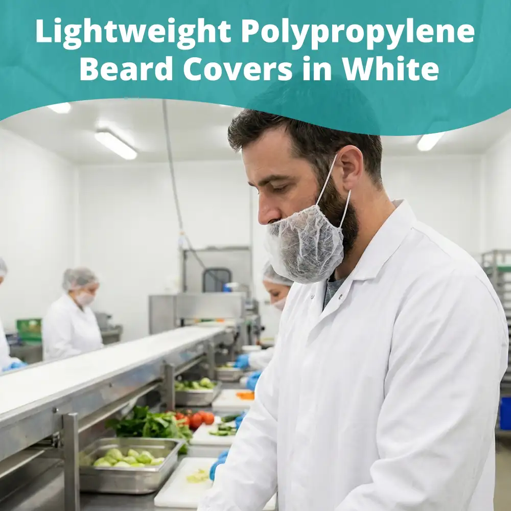 SoftTouch Series Disposable Polypropylene Beard Cover, Latex Free, White , 1000/Case