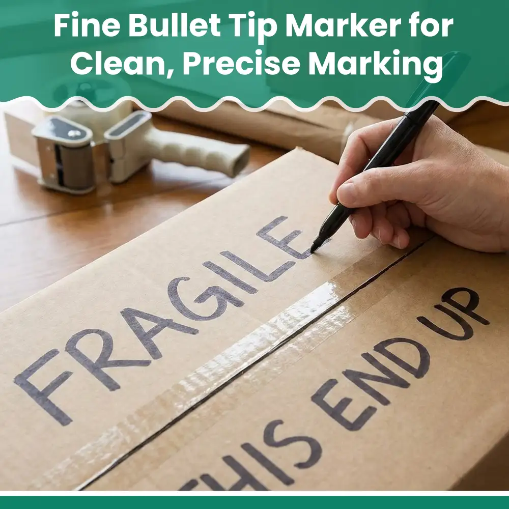 Dinelux Series Permanent Black Marker with Fine Bullet Tip, 12/Case