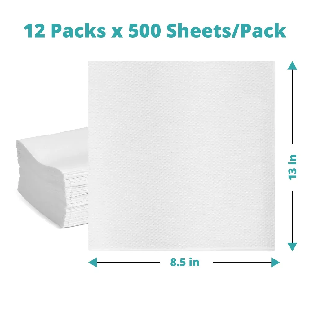 SoftTouch Series White Interfolded Napkin, 13 x 8.5 in, 1-Ply, 6000 Sheets/Case
