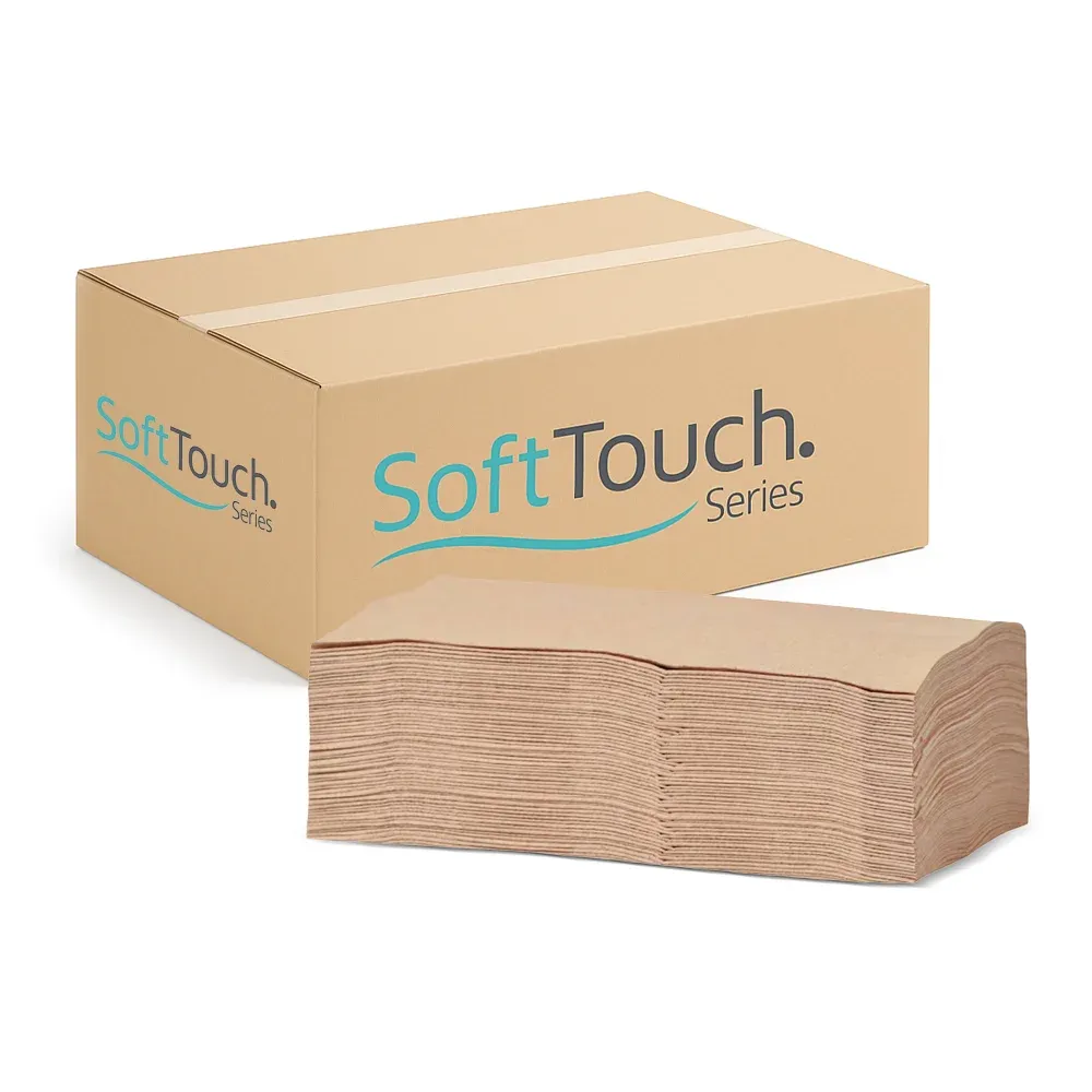 SoftTouch Series Natural Interfolded Napkin, 13 x 8.5 in, 1-Ply, 6000 Sheets/Case