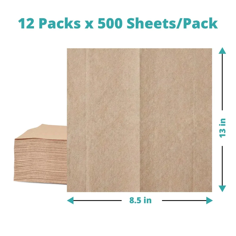 SoftTouch Series Natural Interfolded Napkin, 13 x 8.5 in, 1-Ply, 6000 Sheets/Case