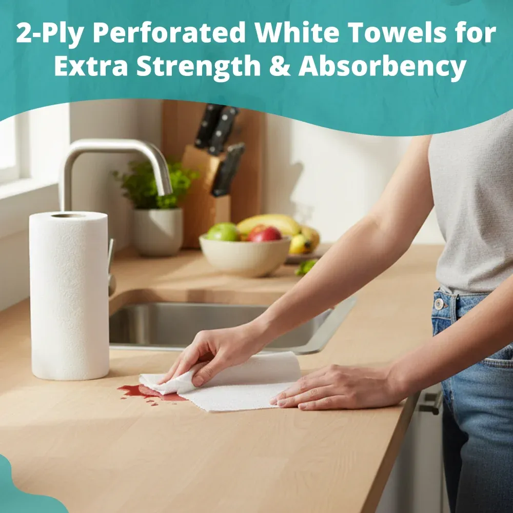 SoftTouch Series Kitchen Paper Towel, 8 x 11 in, White, 2-Ply, 2550 Sheets/Case