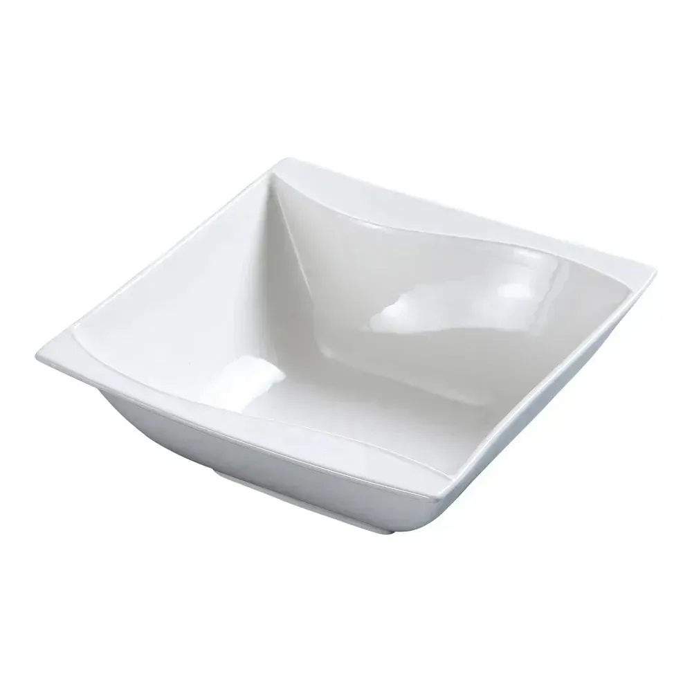Yanco China small white square dessert bowl great for serving desserts, fruits, or sweets, offering a stylish and functional option for any table.